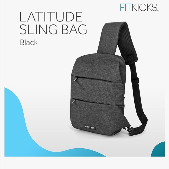 NEW FITKICKS Latitude Active Lifestyle Sling Bag Backpack - Black Color - Picture 2 of 12